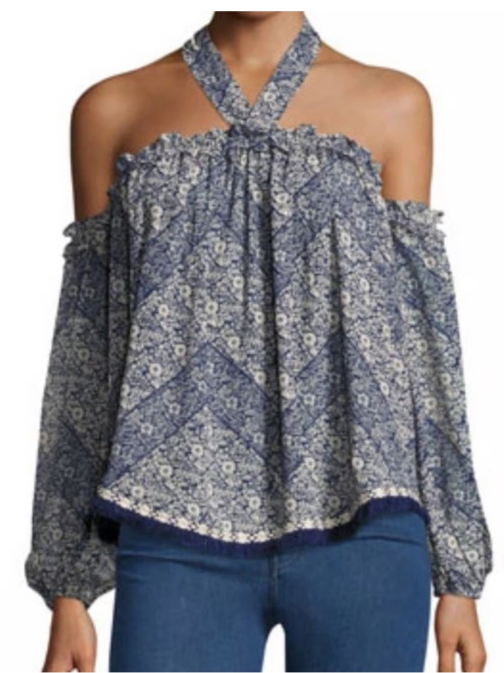MISA Los Angeles “Livey Off-the-Shoulder Halter Top. Women’s Large